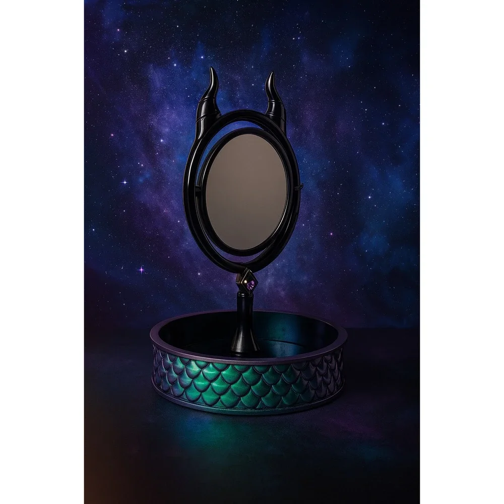 Maleficent Mirror with Tray Disney Vanity Tabletop Decor, Make Up Desk‎ Decor